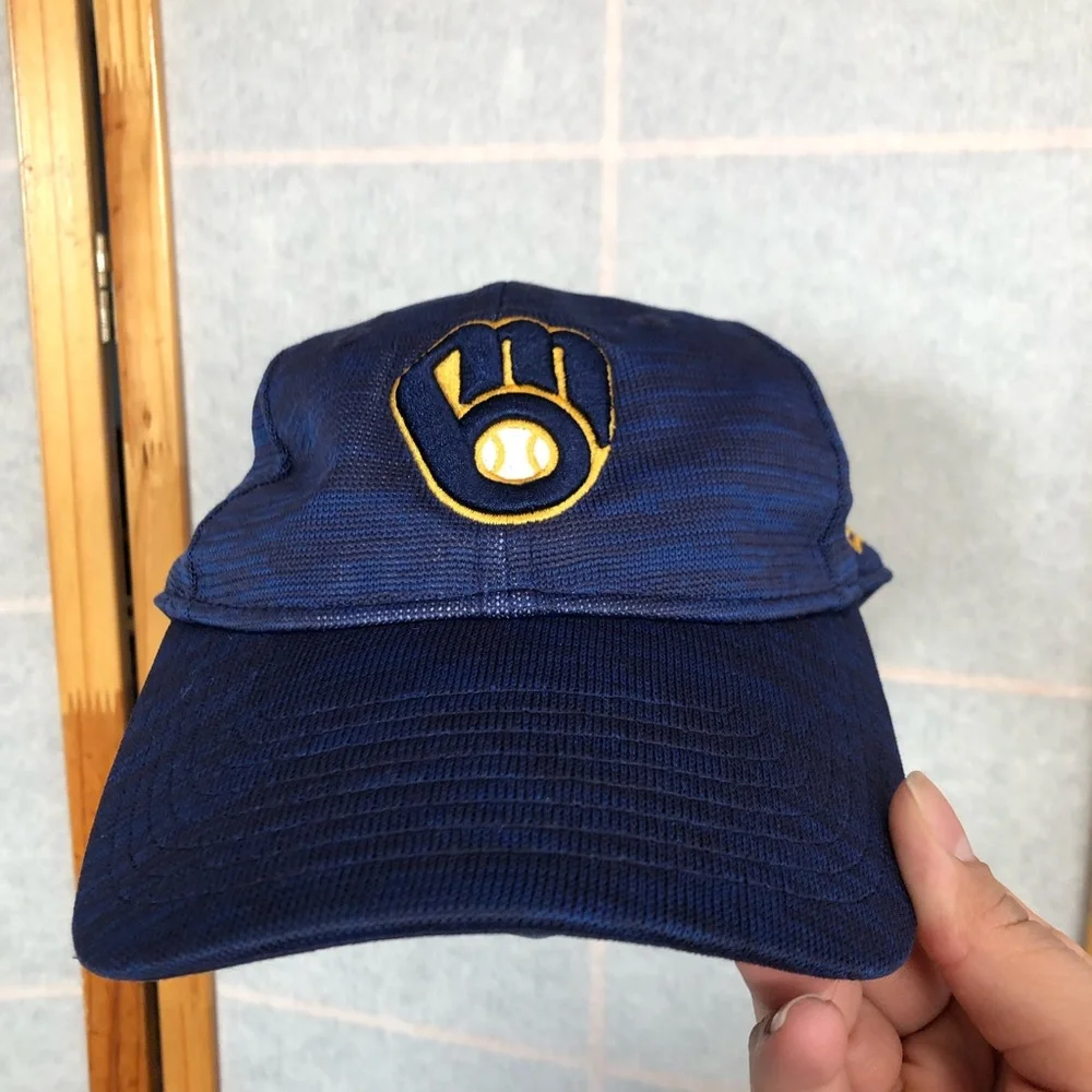 Women's New Era Milwaukee Brewers Baseball Cap Adjustable Hat MLB Heather Blue